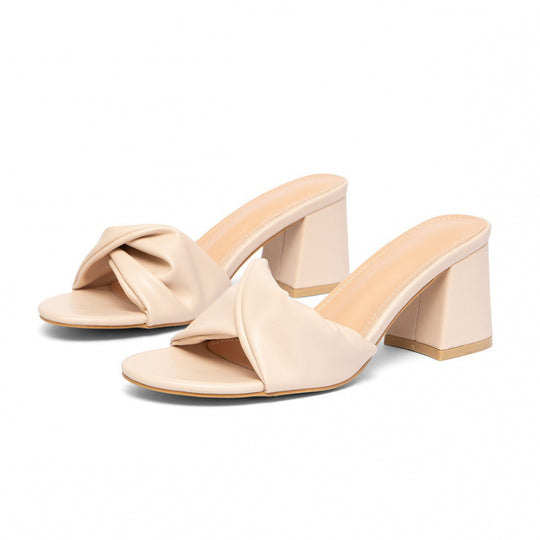 Damen Hochhackige Riemchen-Sandalen mit dekorativem Knotendesign EB