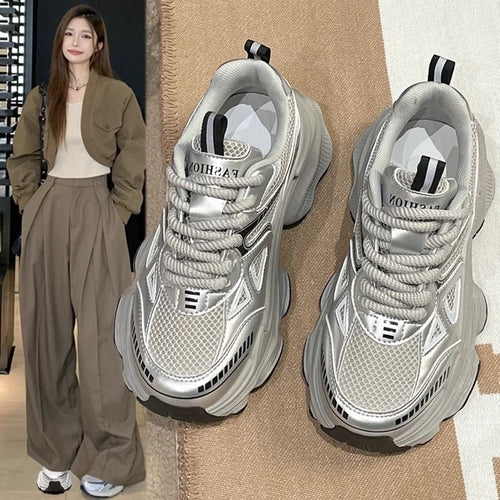 Damen Sportliche Sneaker mit atemberaubendem Mesh-Design und dämpfender Sohle EB