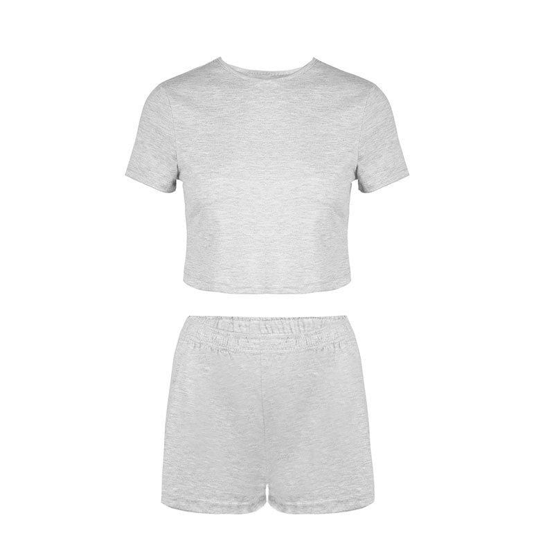 Damen Sportliches kürzes Oberteil mit hoch taillierten Shorts EB