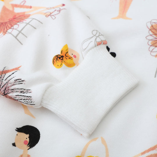 Mädchen Sweatshirt-Kleid mit verspieltem Ballettmotiv und Tüllrock EB