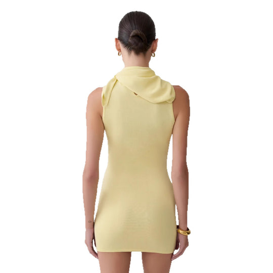 Damen Elegantes Minikleid mit asymmetrischem Kragen EB