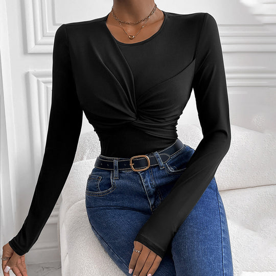 Damen Langärmliger Body mit innovativem Knotendesign EB