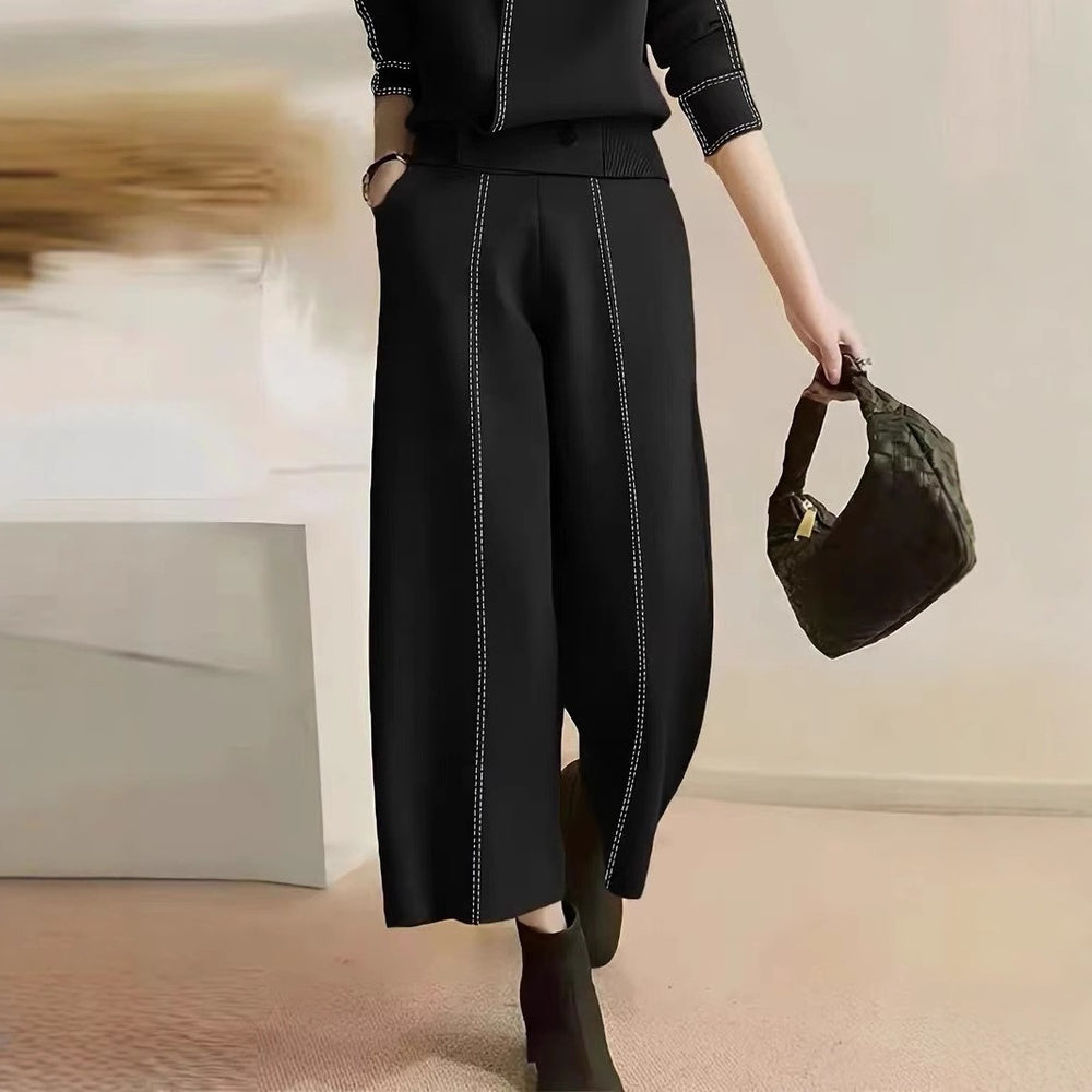 Damen elegante Culotte mit dekorativen Steppnähten EB