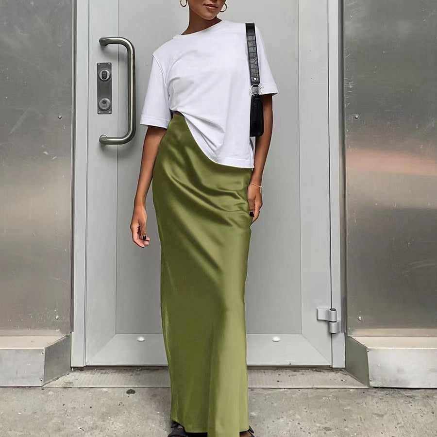 Damen elegantes Maxikleid mit asymmetrischem Schnitt und dekorativem Überwurf EB