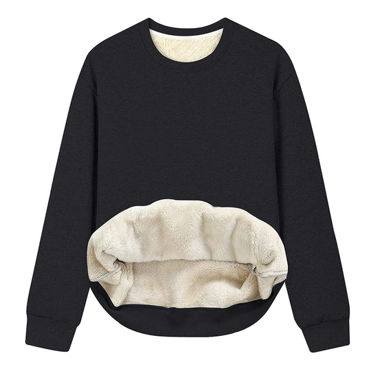 Damen Kuscheliger Sweatshirt mit weichem Innenfutter und Rundhalsausschnitt EB