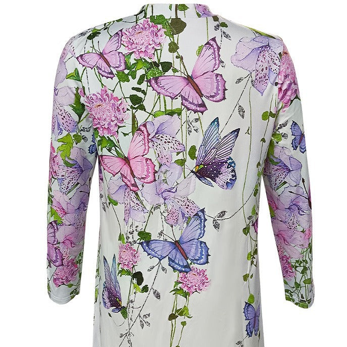 Damen Freizeitshemd mit floralem Design und langen Ärmeln EB