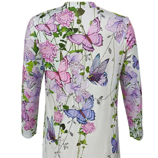 Damen Freizeitshemd mit floralem Design und langen Ärmeln EB
