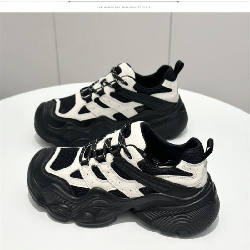 Damen Sportliche Chunky Sneakers mit atmungsaktivem Mesh-Obermaterial und robustem Profil EB