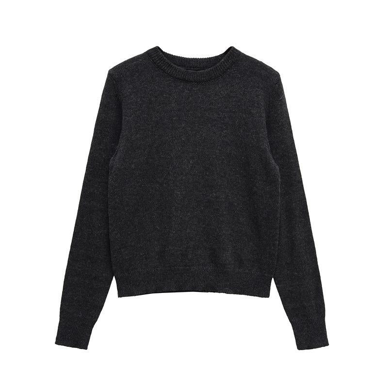 Damen gemütlicher Rundhals-Pullover aus hochwertiger Baumwolle EB