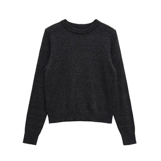 Damen gemütlicher Rundhals-Pullover aus hochwertiger Baumwolle EB