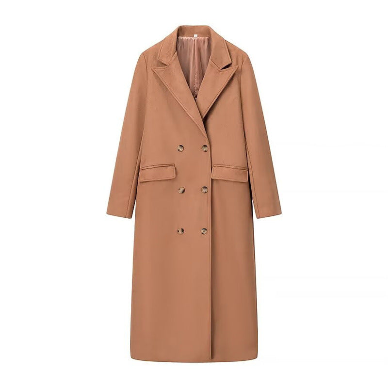 Damen eleganter doppelreiher Wollmantel EB