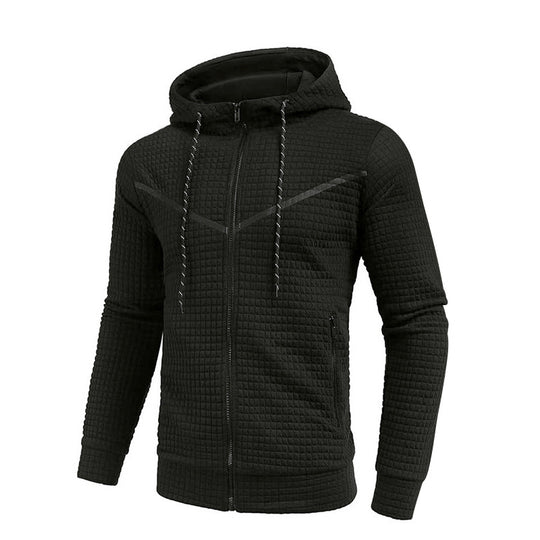 Herren stylische Jacke mit strukturiertem Design und praktischem Reißverschluss EB
