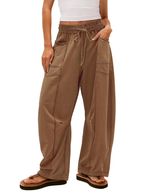 Damen Gemütliche und lässige Freizeithose mit großen Taschen EB