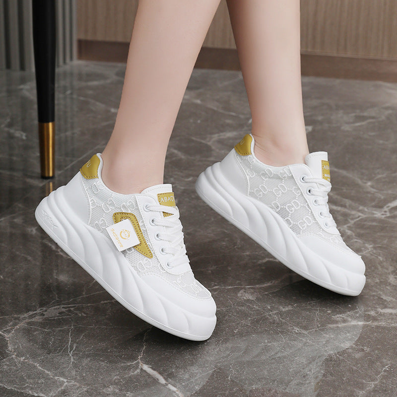 Damen modische Chunky Sneakers mit elegante Oberflächenstruktur EB