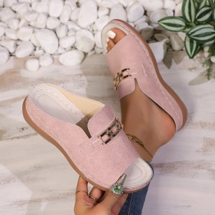 Damen Komfortable Clogs mit dekorativen Schnallen EB