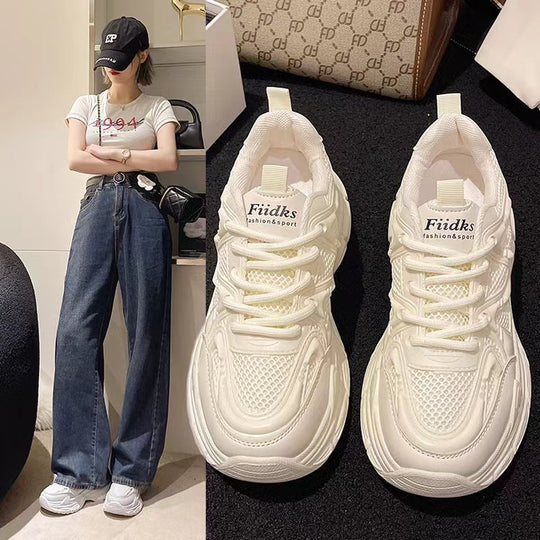 Damen sportliche Sneakers mit atmungsaktivem Mesh-Obermaterial und rutschfester Sohle EB