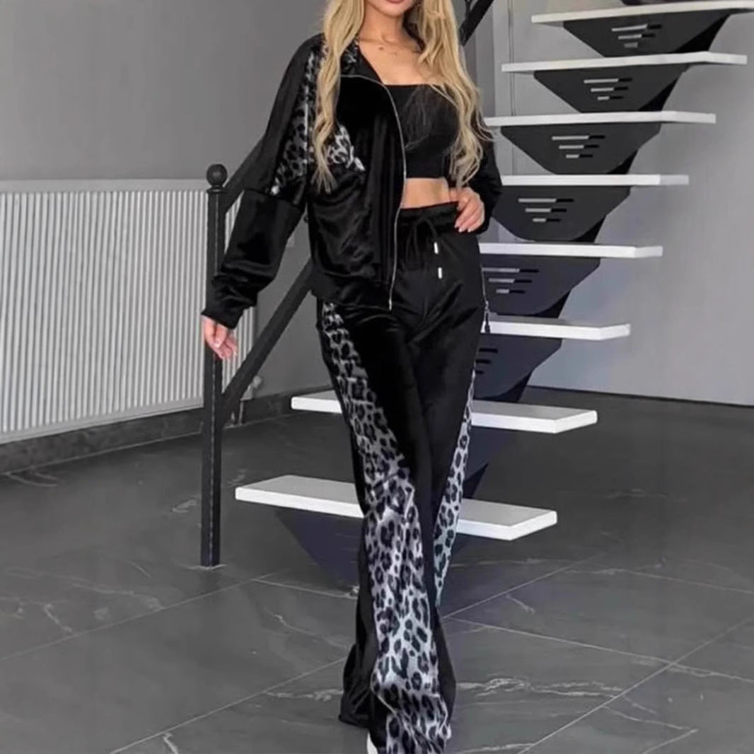 Damen Sportanzug mit modernem Animal-Print EB