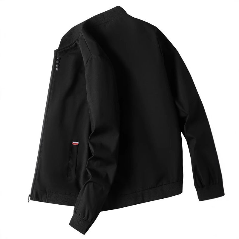Herren modische Freizeitjacke mit hohem Kragen und seitlichem Reißverschluss EB