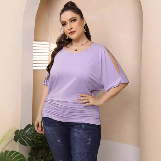 Damen legere Bluse mit Faltenwurf EB