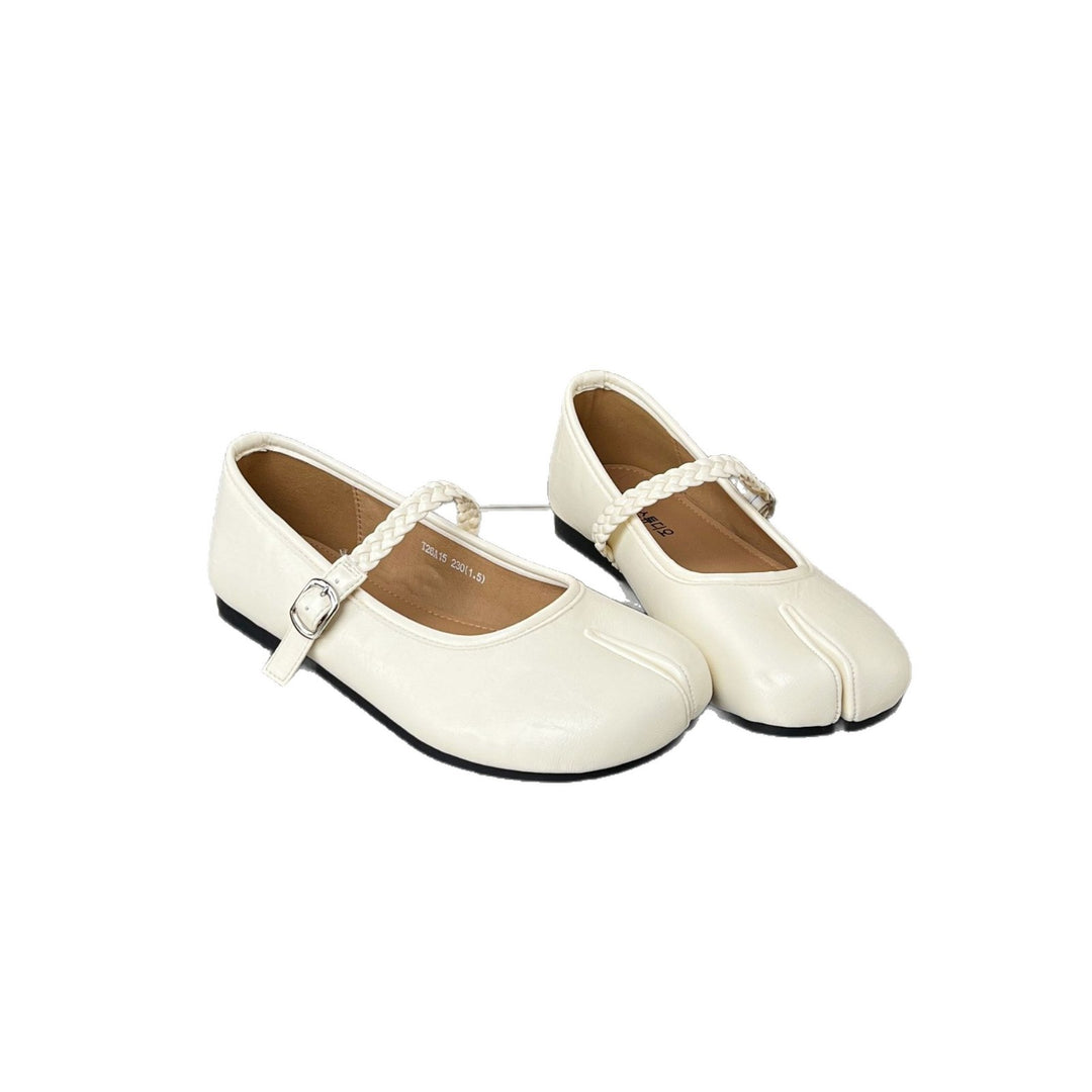 Damen Ballerinas mit geflochtenem Riemen und weichem Innenfutter EB