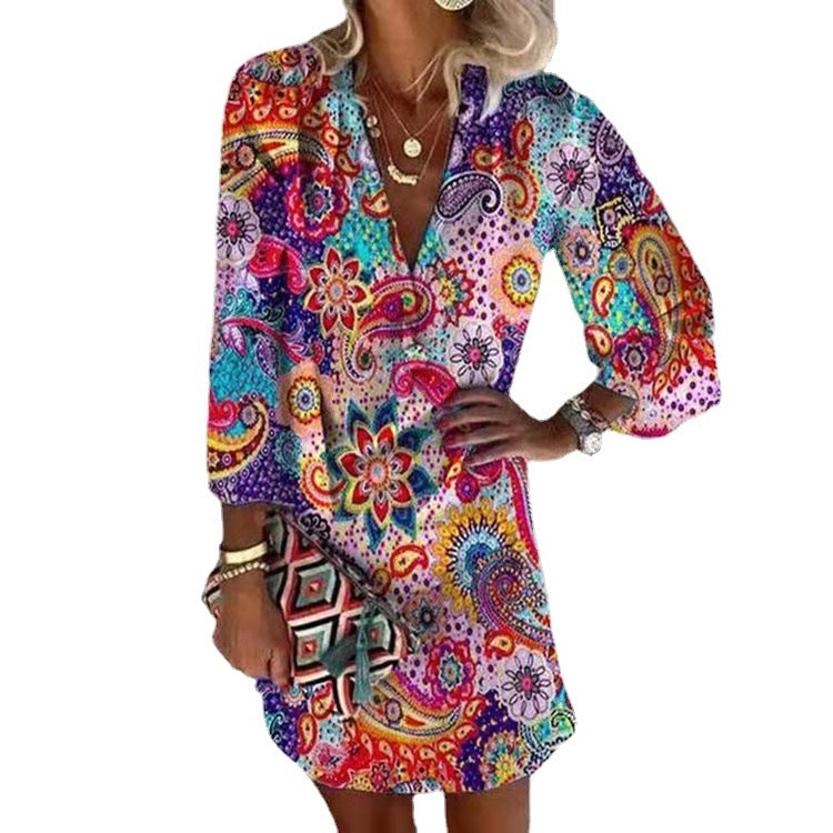 Damen Freizeitkleid im verspielten Paisley-Design EB