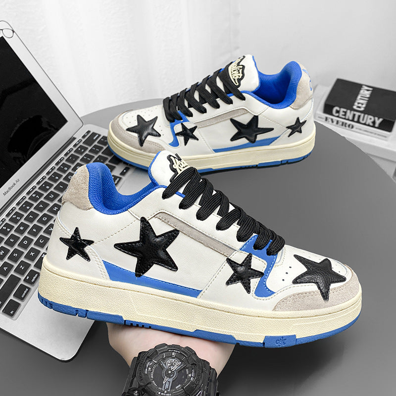 Damen modische Sneakers mit auffälligem Sternen-Design und gepolsterter Sohle EB