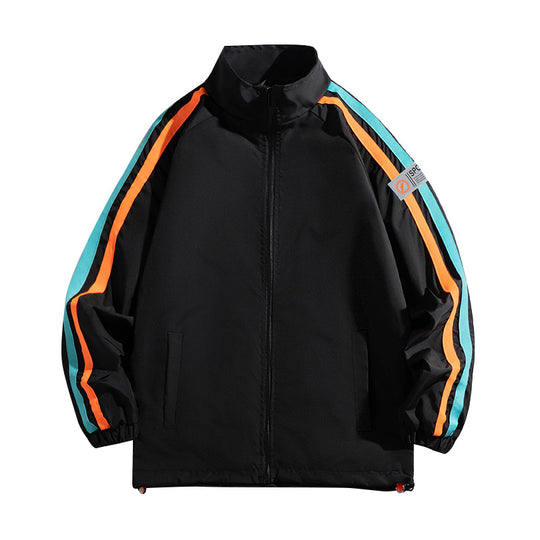Damen Sportliche Windjacke mit stylischen Kontraststreifen EB