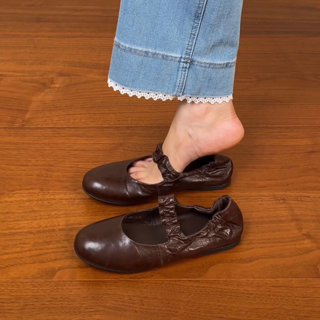 Damen Ballerinas mit elastischem Riemendesign und ergonomischer Fußbettgestaltung EB