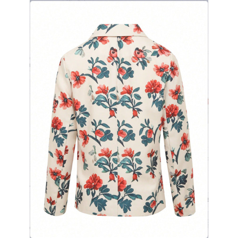 Damen Blazer mit floralen Mustern und modernem Schnitt EB