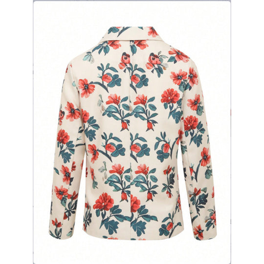 Damen Blazer mit floralen Mustern und modernem Schnitt EB