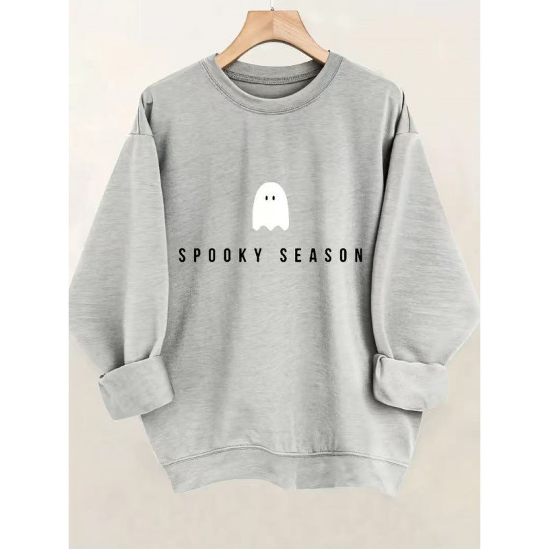 Unisex nan lässiges Halloween Sweatshirt mit Gespenst-Print und Oversize-Schnitt EB