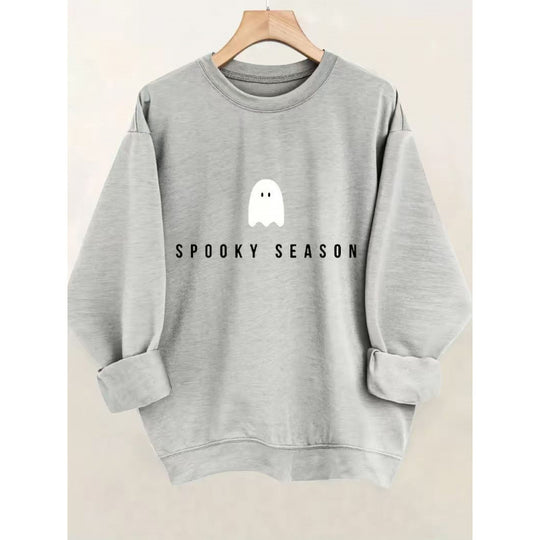 Unisex nan lässiges Halloween Sweatshirt mit Gespenst-Print und Oversize-Schnitt EB