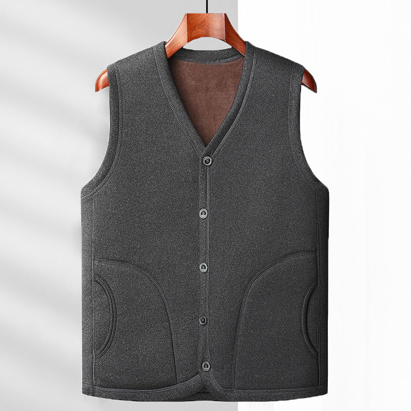 Herren Wattierte Thermo-Weste mit kuscheligem Fleece-Innenfutter und Knopfleiste EB