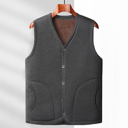 Herren Wattierte Thermo-Weste mit kuscheligem Fleece-Innenfutter und Knopfleiste EB