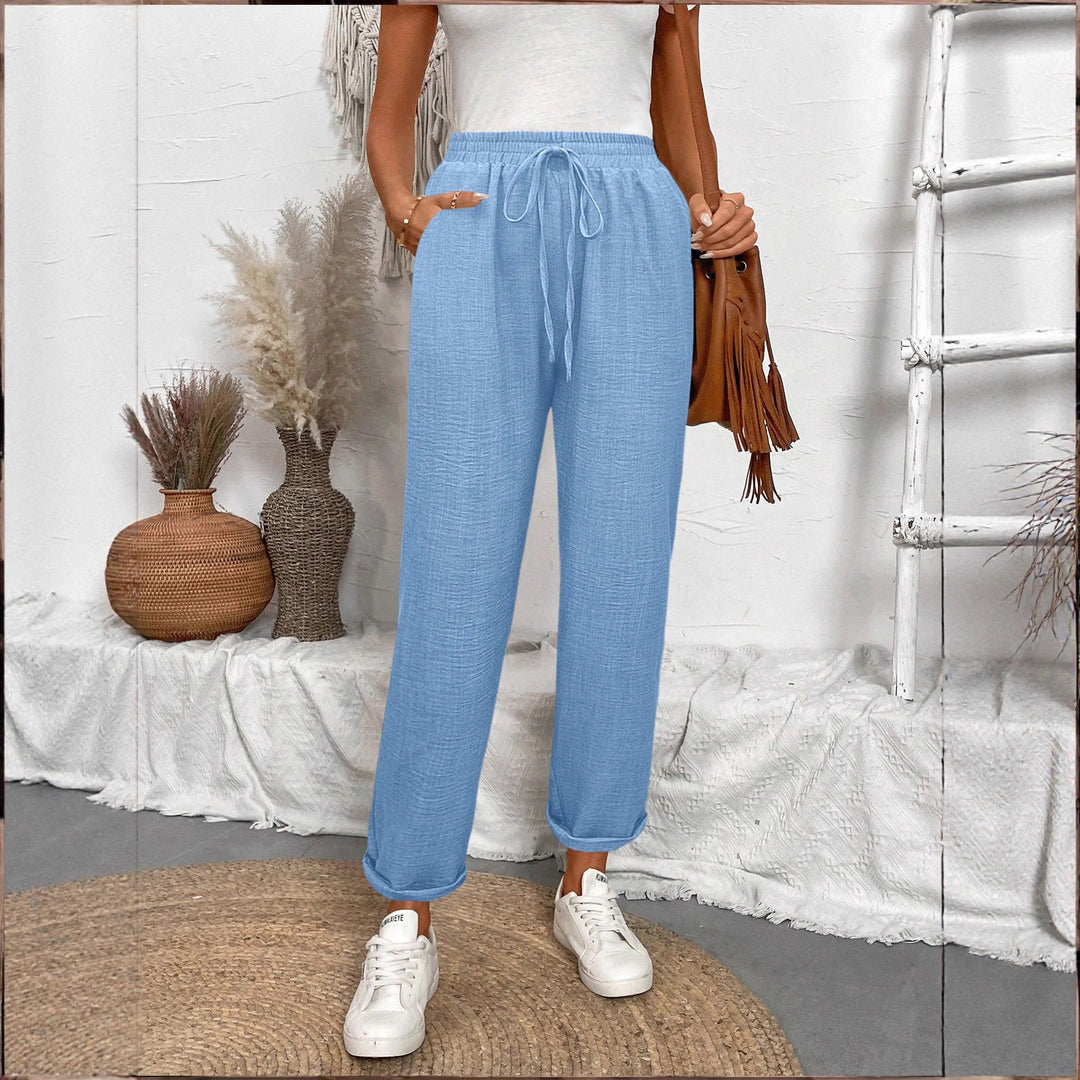 Damen Loungehose mit elastischem Bund und modischen Details EB
