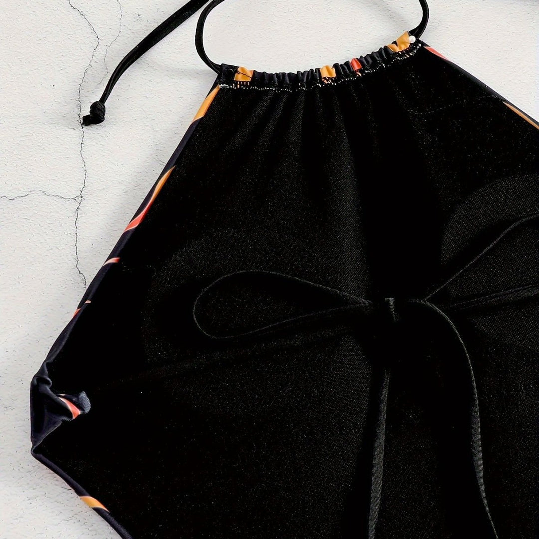 Damen Badeanzug mit feurigen Motiven EB