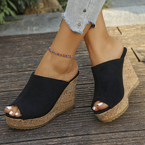 Damen Clogs mit elegantem Kork-Wedge-Design EB