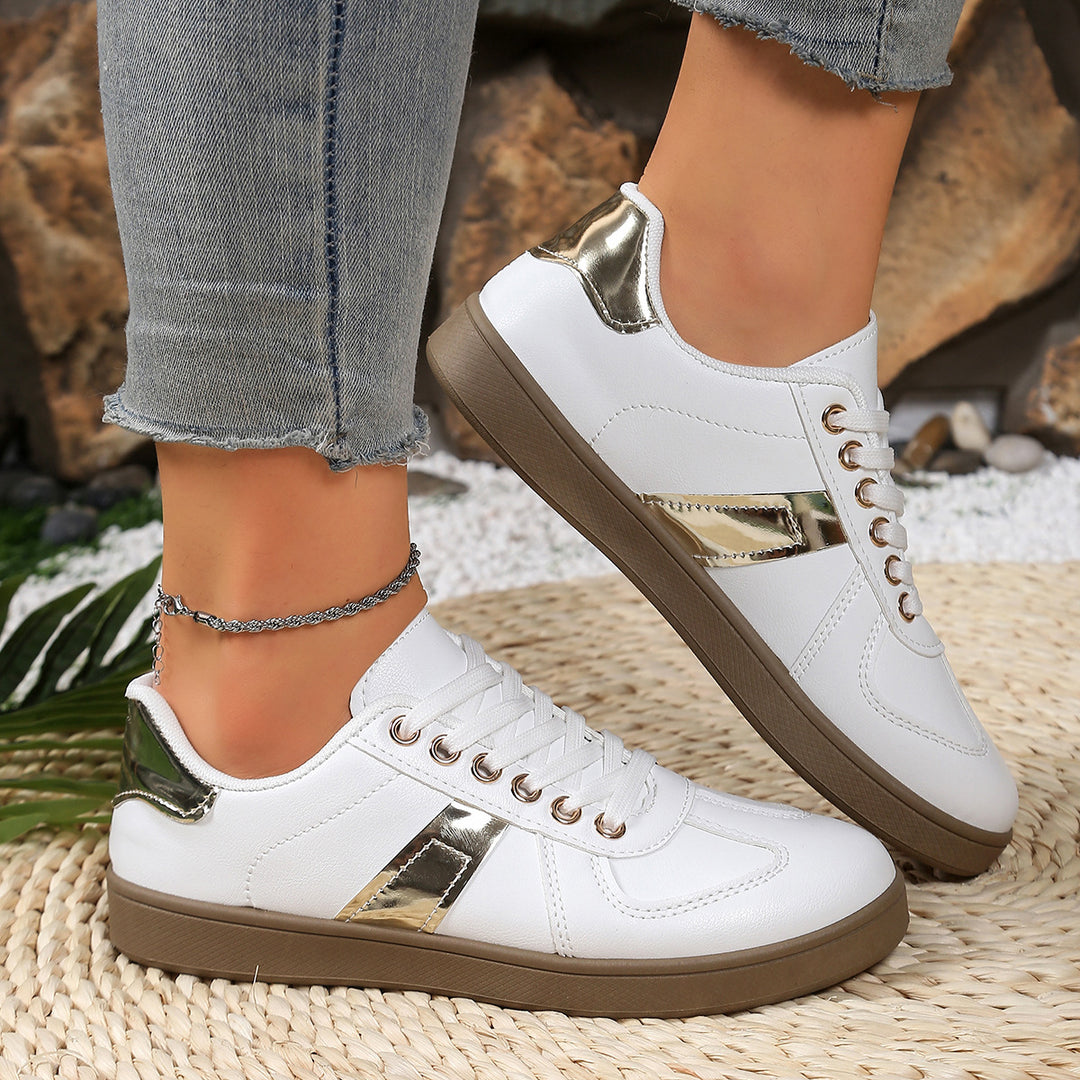 Damen Sneakers mit glänzenden Akzenten und bequemem Fußbett EB