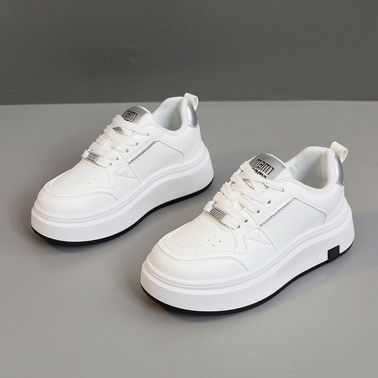 Damen modische Plateau Sneakers mit strukturiertem Obermaterial und komfortabler Dämpfung EB