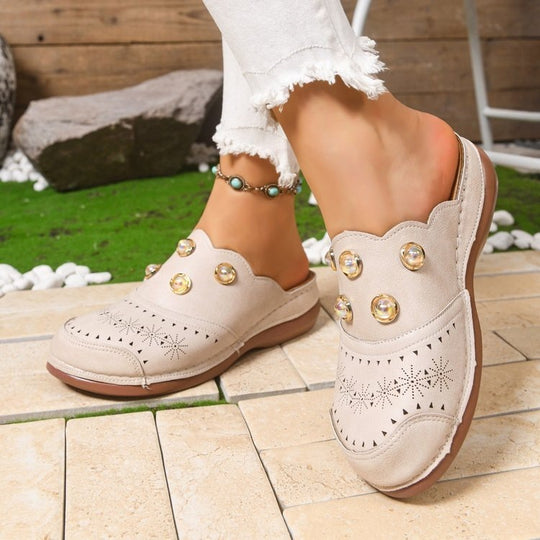 Damen modische und bequeme Clogs mit Blumendesign EB