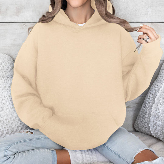 Damen Oversized Kapuzenpullover aus hochwertiger Baumwolle EB