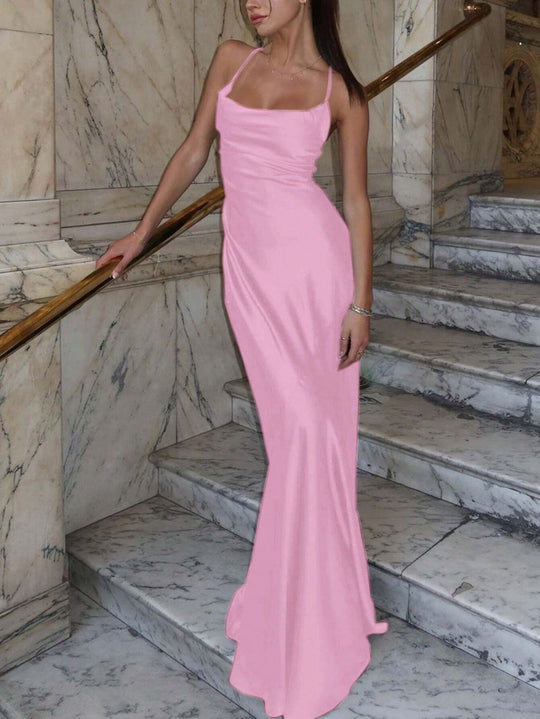 Damen Figurbetontes Maxikleid mit raffiniertem Cross-Back Design EB