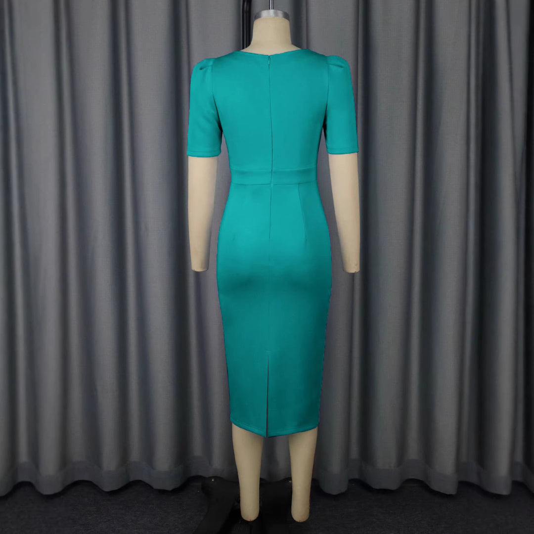 Damen Elegantes Etuikleid mit floralem Detail EB
