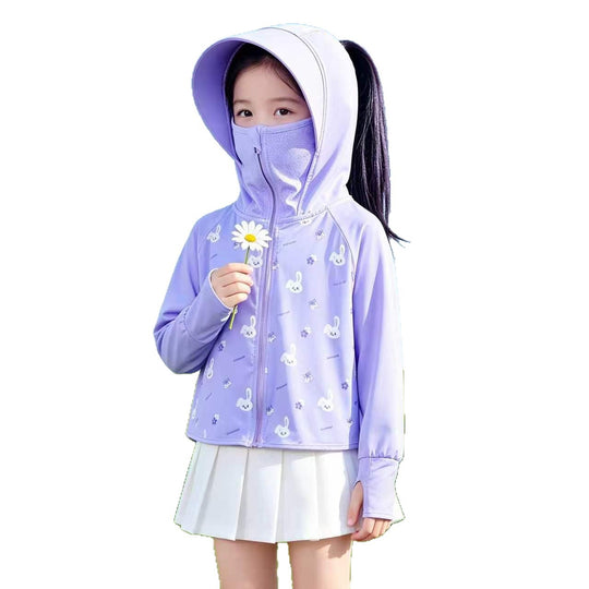 Mädchen multifunktionale Sonnenjacke mit Kapuze EB