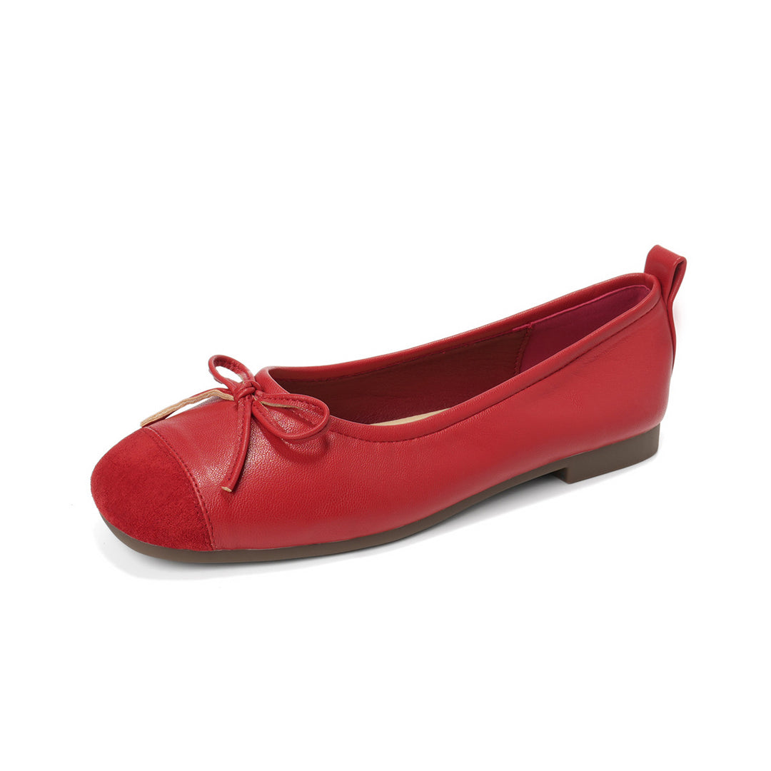 Damen Ballerinas mit elegantem Schleifenakzent aus hochwertigem Leder EB