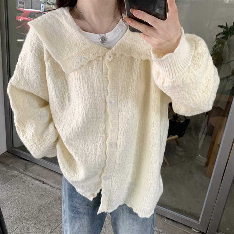 Damen Weicher, strukturierter Cardigan mit großzügigem Kragen EB