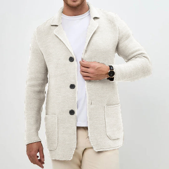 Herren Strickjacke mit warmem Schalkragen und praktischen Taschen EB