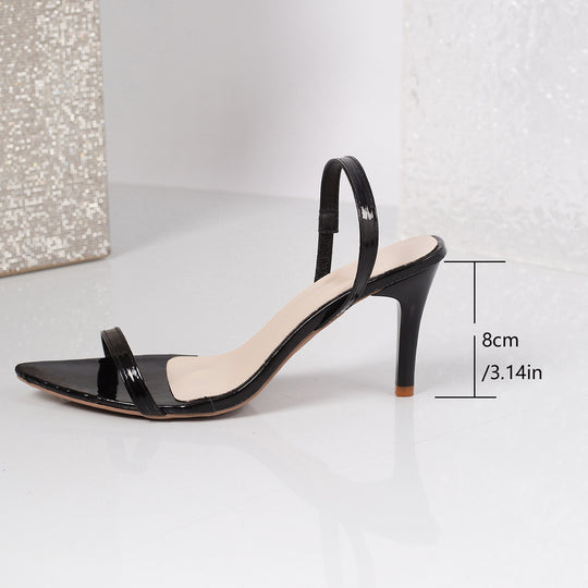 Damen Elegante Slingback Sandalen mit transparentem Mittelteil und modischem Absatz EB