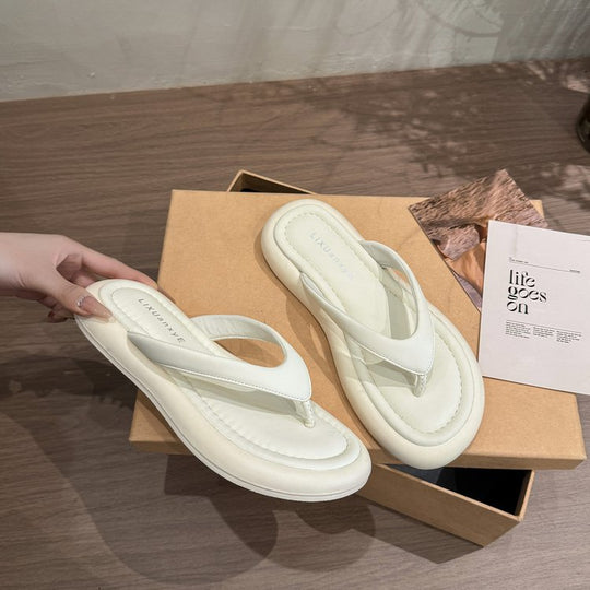 Damen komfortable Zehentrenner-Sandalen mit ergonomischer Innensohle und flexiblem Riemendesign EB
