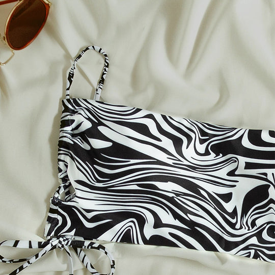 Damen Triangel-Bikini mit verstellbaren Bändern und elastischem Design EB
